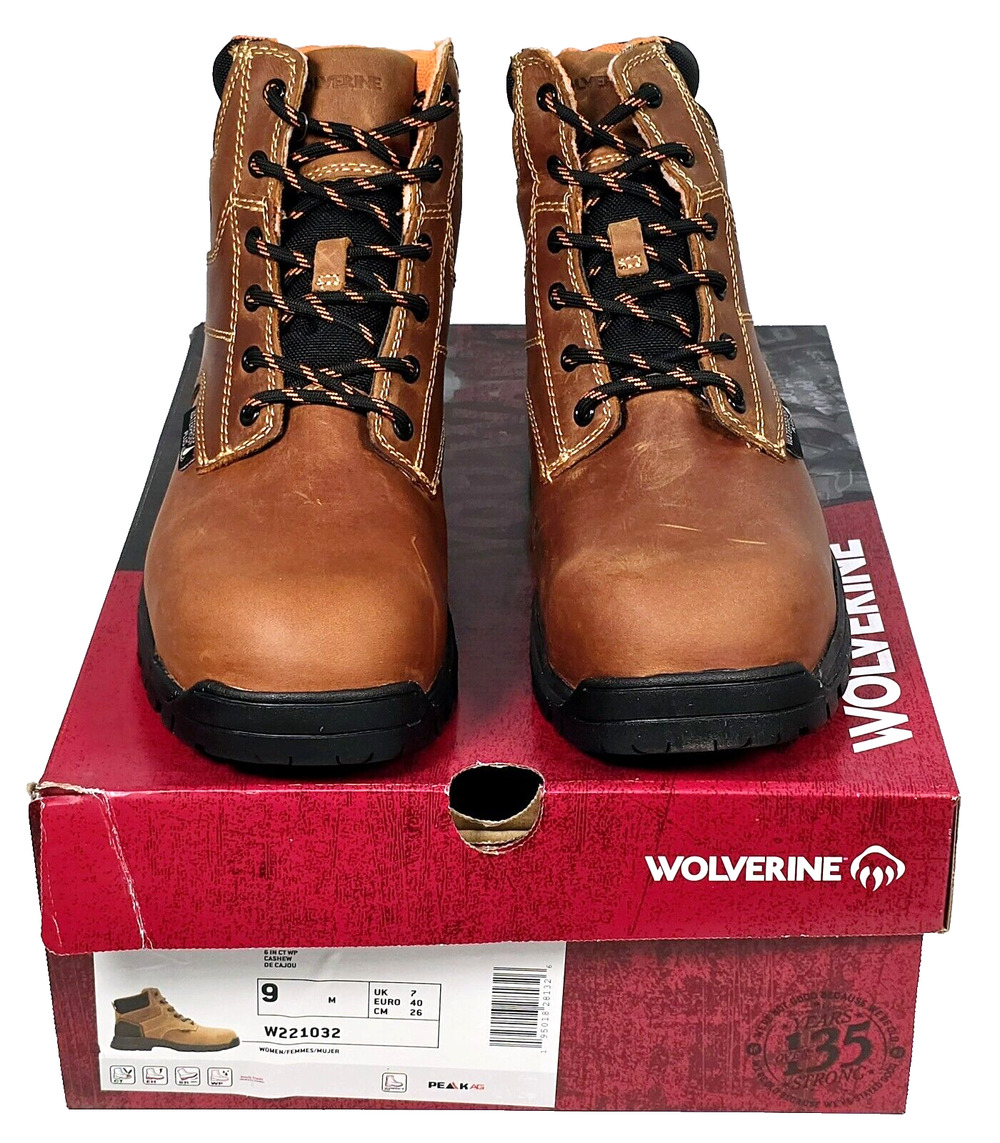 Wolverine PIPER Waterproof Composite Toe 6" Work Boots Women's Size 9M W221032